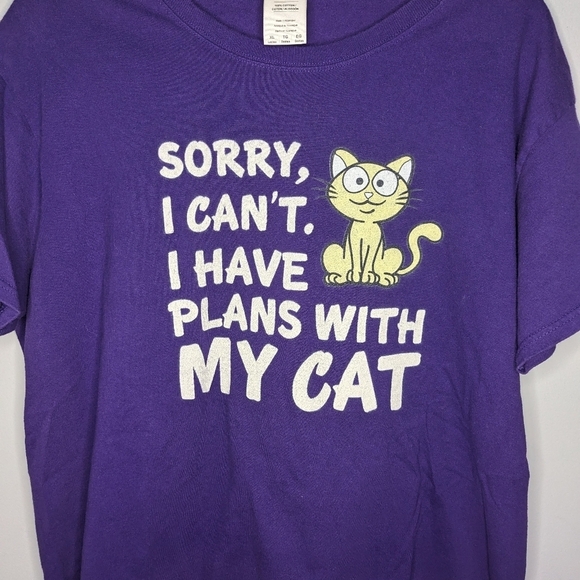 Vintage Gildan Funny Cat person Kitty T-shirt woman's XL cat lover humor shirt - Picture 2 of 4